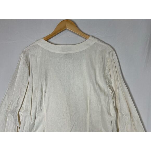 Midnight Velvet Linen Blend Tunic Top Womens Size 16W Lagenlook Minimalist Basic - Picture 7 of 12